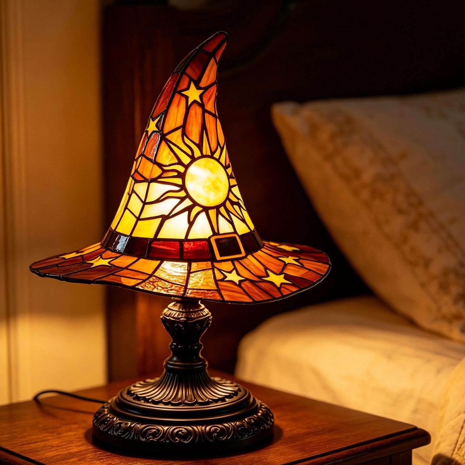 Lampa Wiedźmy Lampki Nocne Gotyckie z Żywicy Zasilane USB
