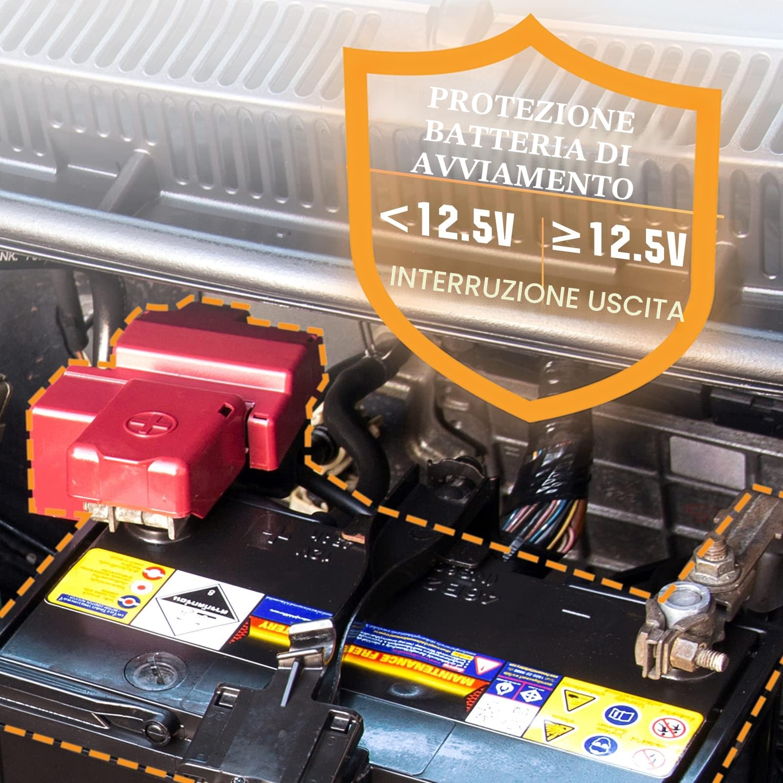 ECO-WORTHY Caricatore da 12 V 40 A DC-DC per batteria LiFePO4, Gel caricatore per camper, roulotte