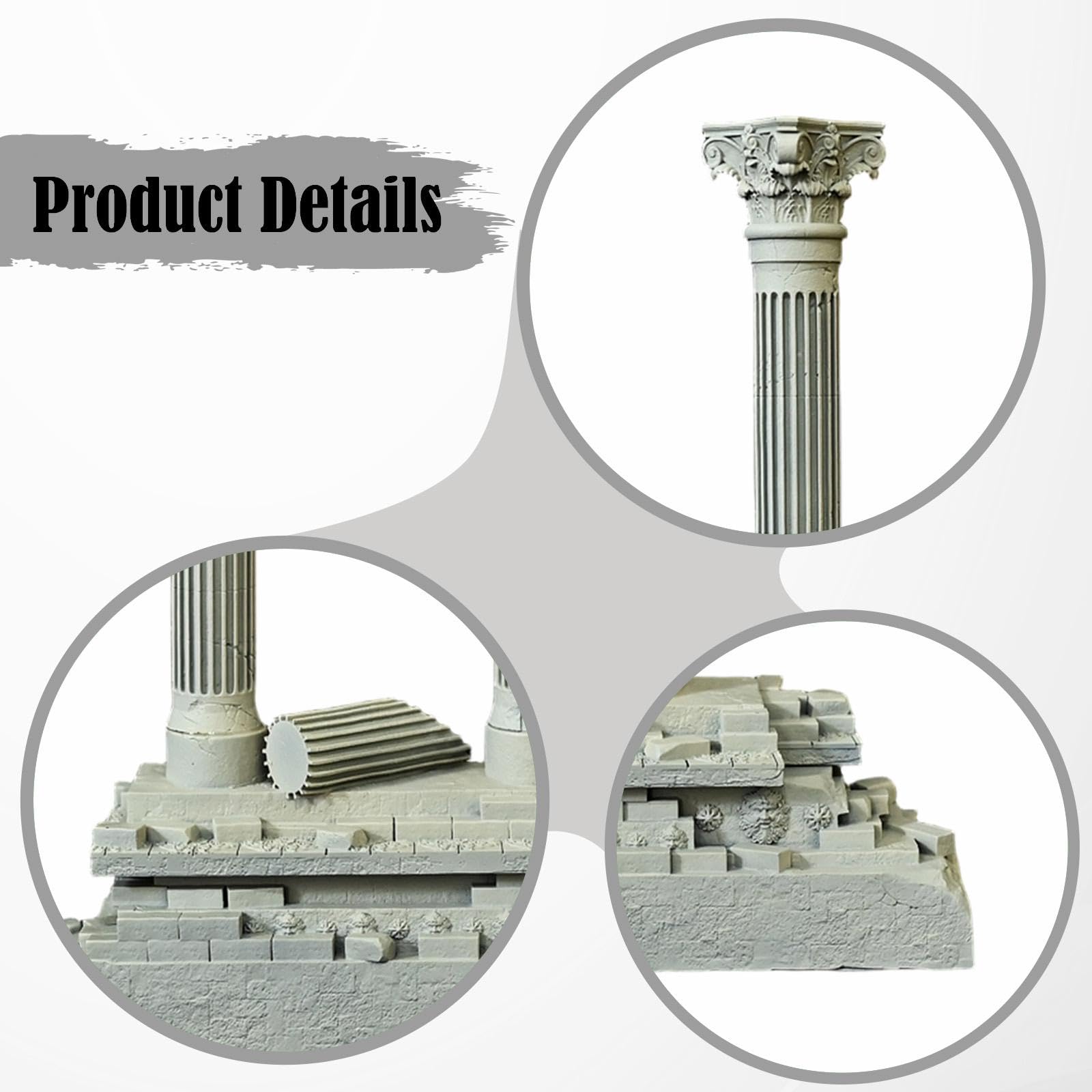 Decorazione a Colonna Romana, Resina Realistica, Acquario, Accessori per Acquario, Decorazione Paesaggistica, Decorazione a Colonna Romana, 18,5 Cm, Set B