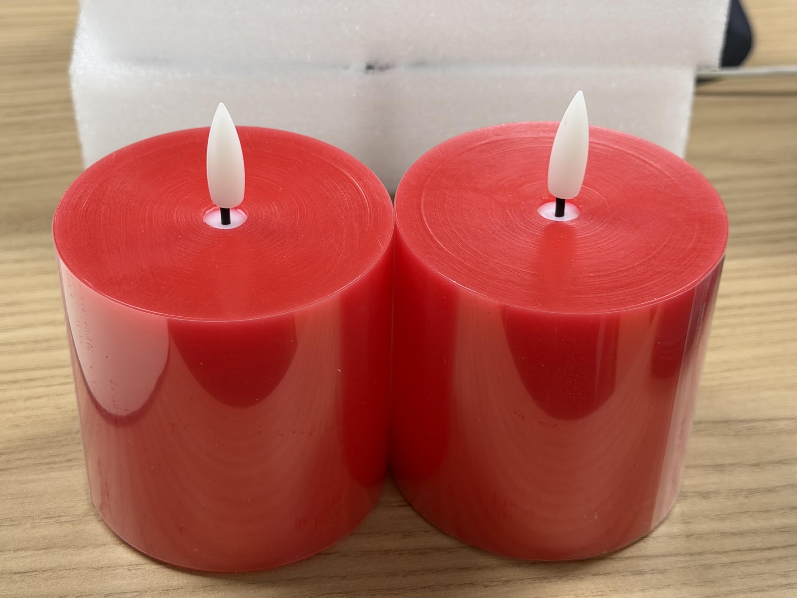 Velas rojas sin llama para decorar la chimenea el dormitorio y cenas románticas 2