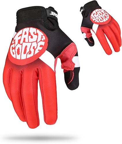 FASTGOOSE Guantes de ciclismo unisex MTB ATV BMX MX, transpirables, ligeros, antideslizantes, con dedo completo y pantalla táctil para bicicleta de