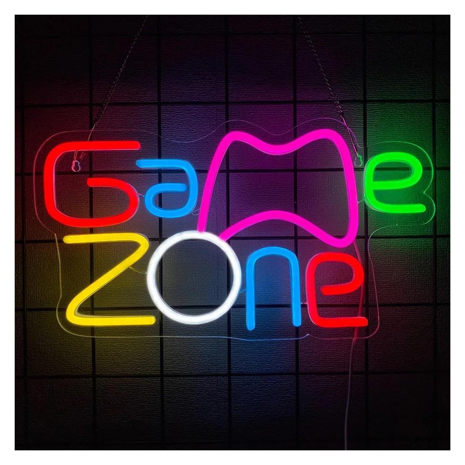 LEMST Sign Lamp Game Zone Neon Sign Game Handle Light for Game Room Bedroom Living Room Club Party Man Cave Decor Signs Illuminated 38.5cmx21.5cm