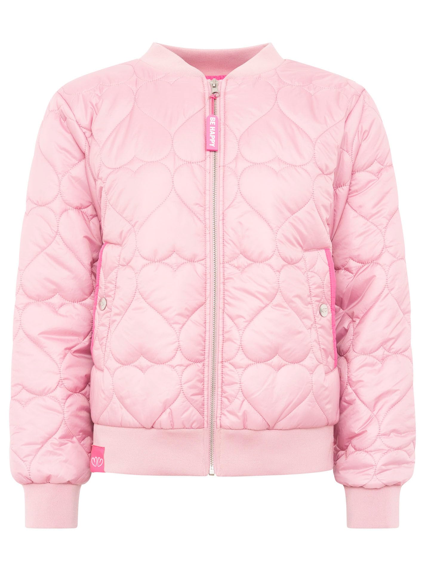 Zwillingsherz Damen Steppjacke mit Herzmuster – Leichte Bomberjacke – Kurze Übergangsjacke für Frühling & Herbst – Komfortable Outdoorjacke mit Reißverschluss – Stylische Jacke für Alltag & Freizeit