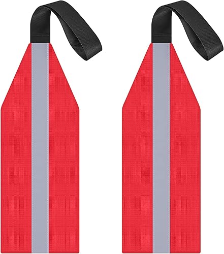 Miniatura 8 de Frienda Bandera de viaje de seguridad de 2 piezas para kayak, canoa, bandera de advertencia roja con cincha para kayak, SUP, remolque, canoas