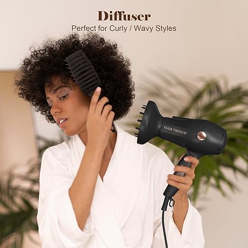 Miniatura 6 de Secador de pelo de viaje con difusor y concentrador, secador de pelo de doble voltaje (110 V-250 V) para viajes europeos, secador portátil compacto