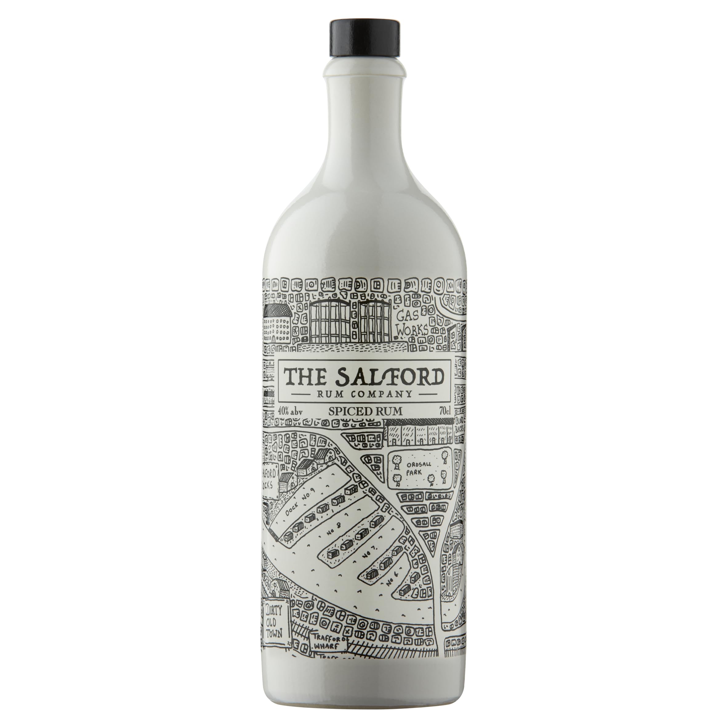 The Salford Rum Company Original Spiced Rum 70cl (40% ABV) - Infused with Vanilla, Nutmeg, Cinnamon, Ginger & Caribbean Fruits - Beautifully Presented Bottle Design