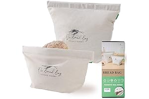 Linen and Cotton Bread Storage Bags for Homemade Sourdough Bread (2-Pack)
