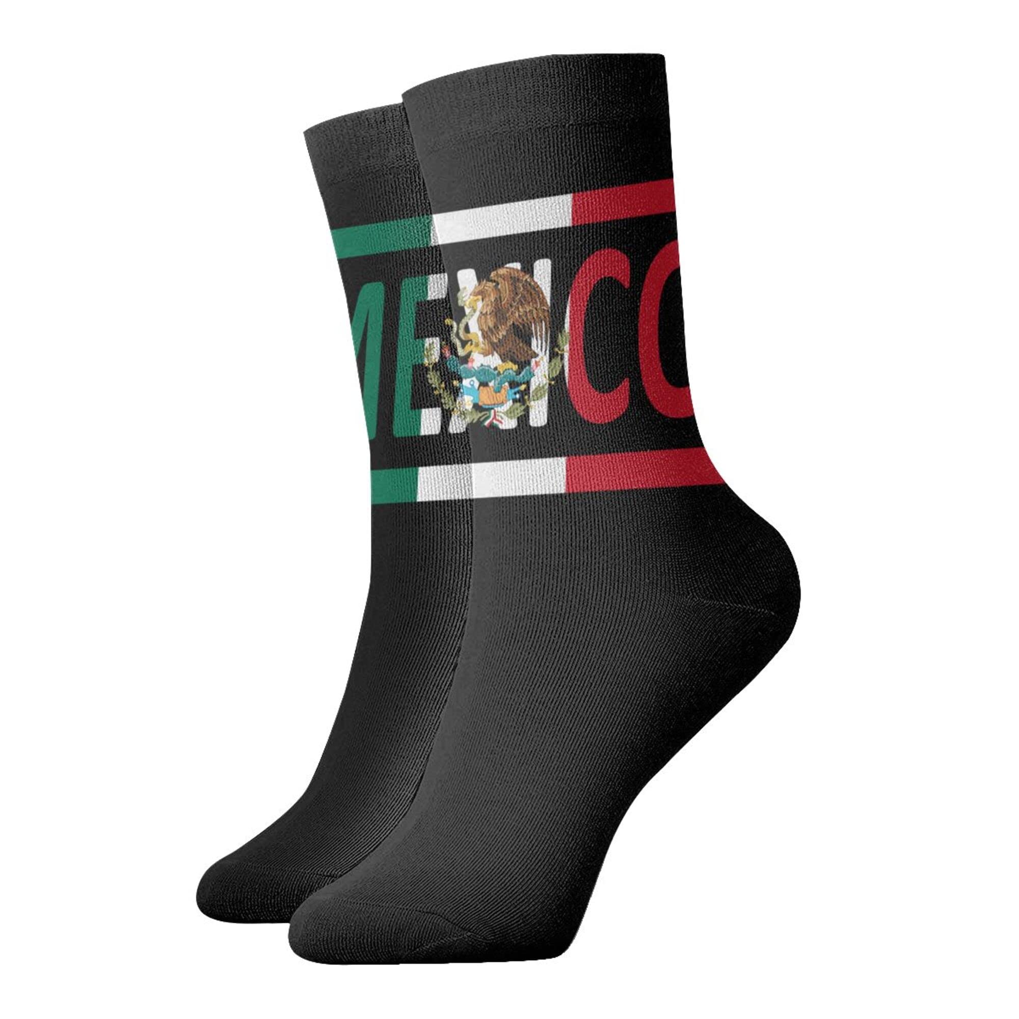 SEVEBJ Muay Thai Unisex Casual Crew Socks Novelty Athletic Socks Men's Dress Socks Patterned Sock Mexican Flag