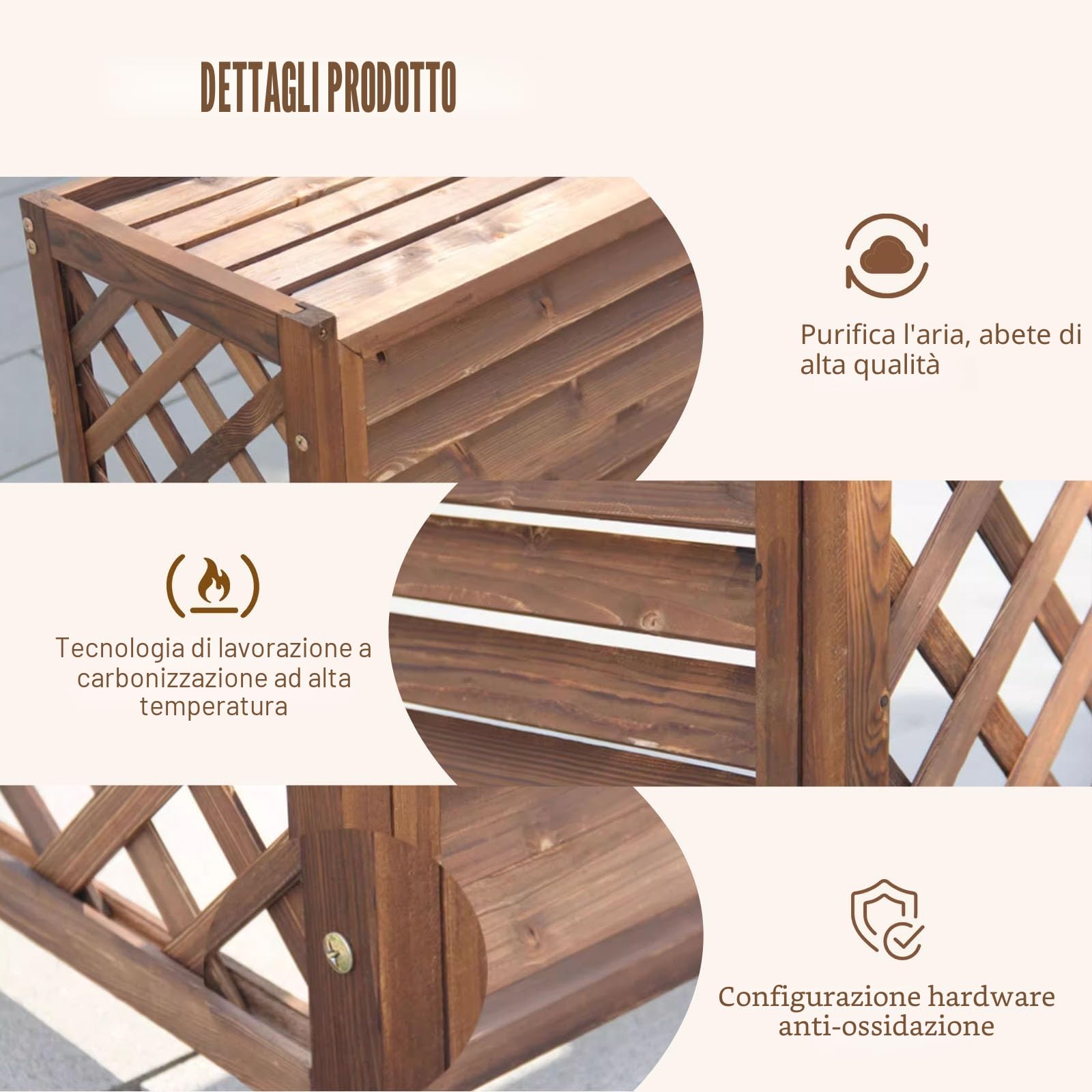 Copri Climatizzatore Esterno in Legno Copri Condizionatore Copertura Radiatore All'aperto Tavola Addensata Impianto Decorativo Display X-Large