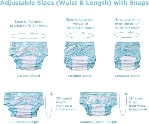 Miniatura 7 de Littleforbig Funda de pañal para adultos, lavable, ajustable, reutilizable, impermeable, talla única, patrón de pantalones para ir al baño