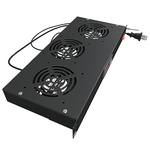 Miniatura 9 de Ventilador de montaje en rack  Sistema de refrigeración de servidor de 3 ventiladores  Panel de gabinete de montaje en rack de 1U de 19 pulgadas,