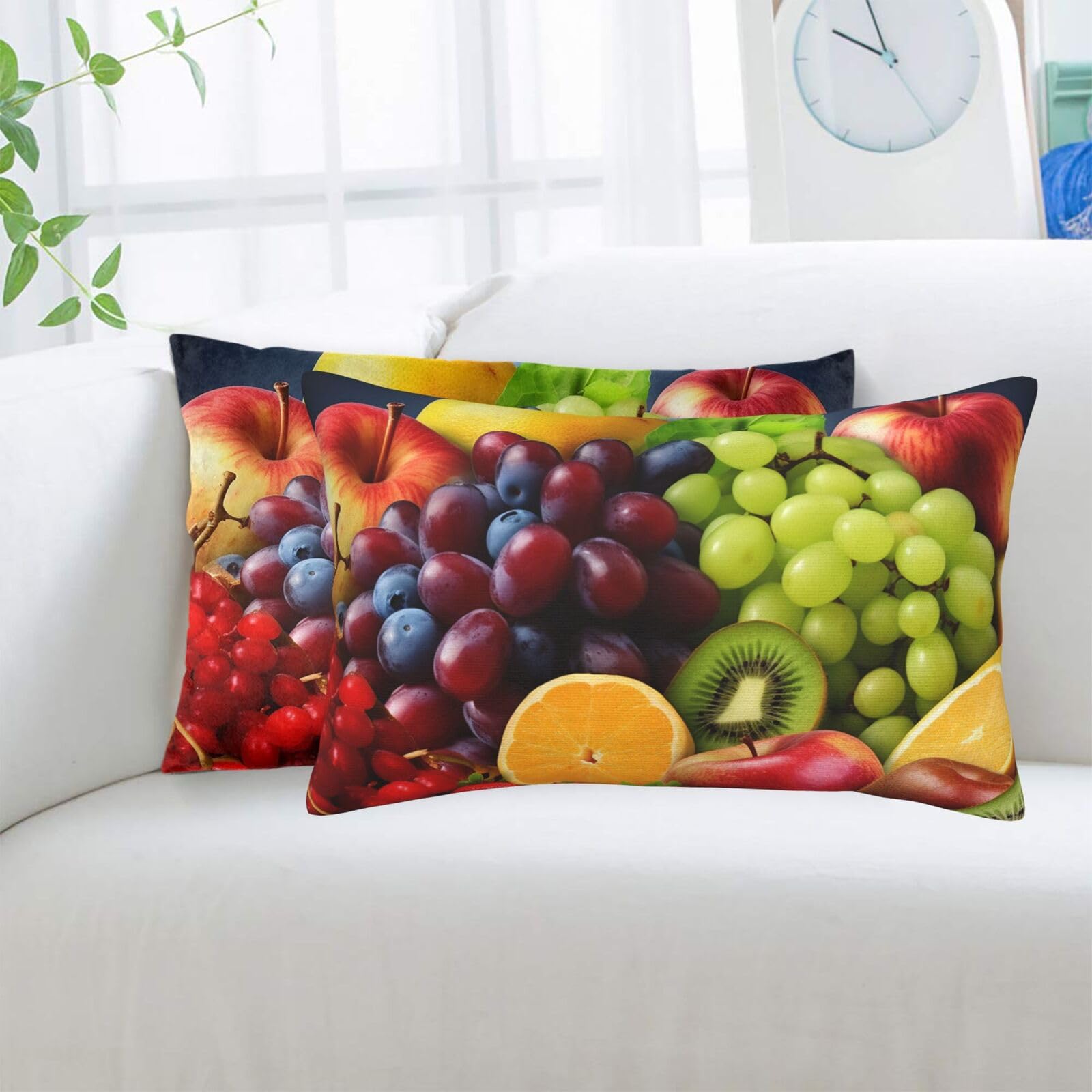 Fruits Standard Pillowcases Sets of 2, Ultra Soft Microfiber Plush Pillow Cases 14"X20" Comfort Decorative Throw Pillow Cover with Hidden Zipper for Bedroom, Sofa, Couch