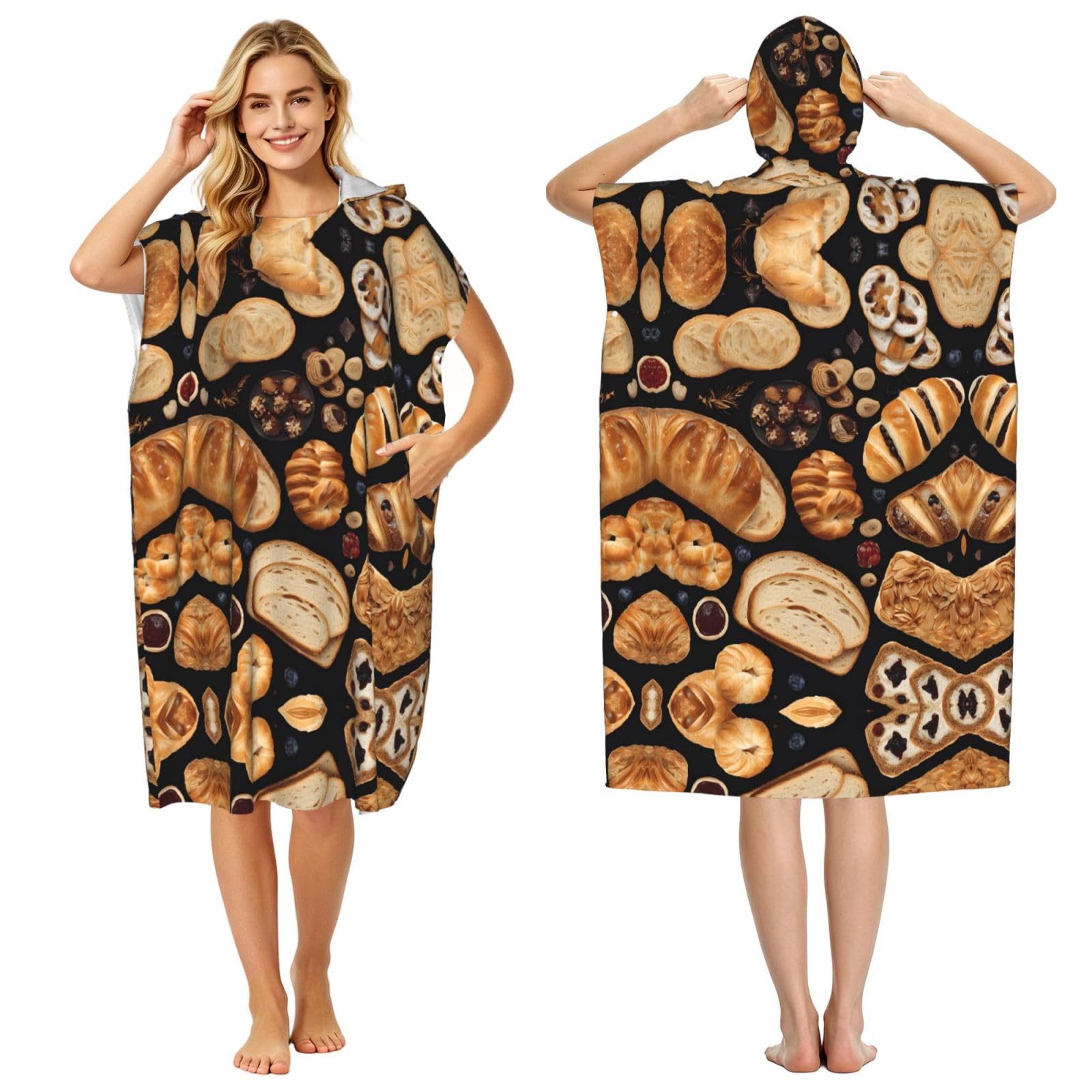 Poncho à capuche anti-froid pour piscine et plage au séchage ultra rapide
