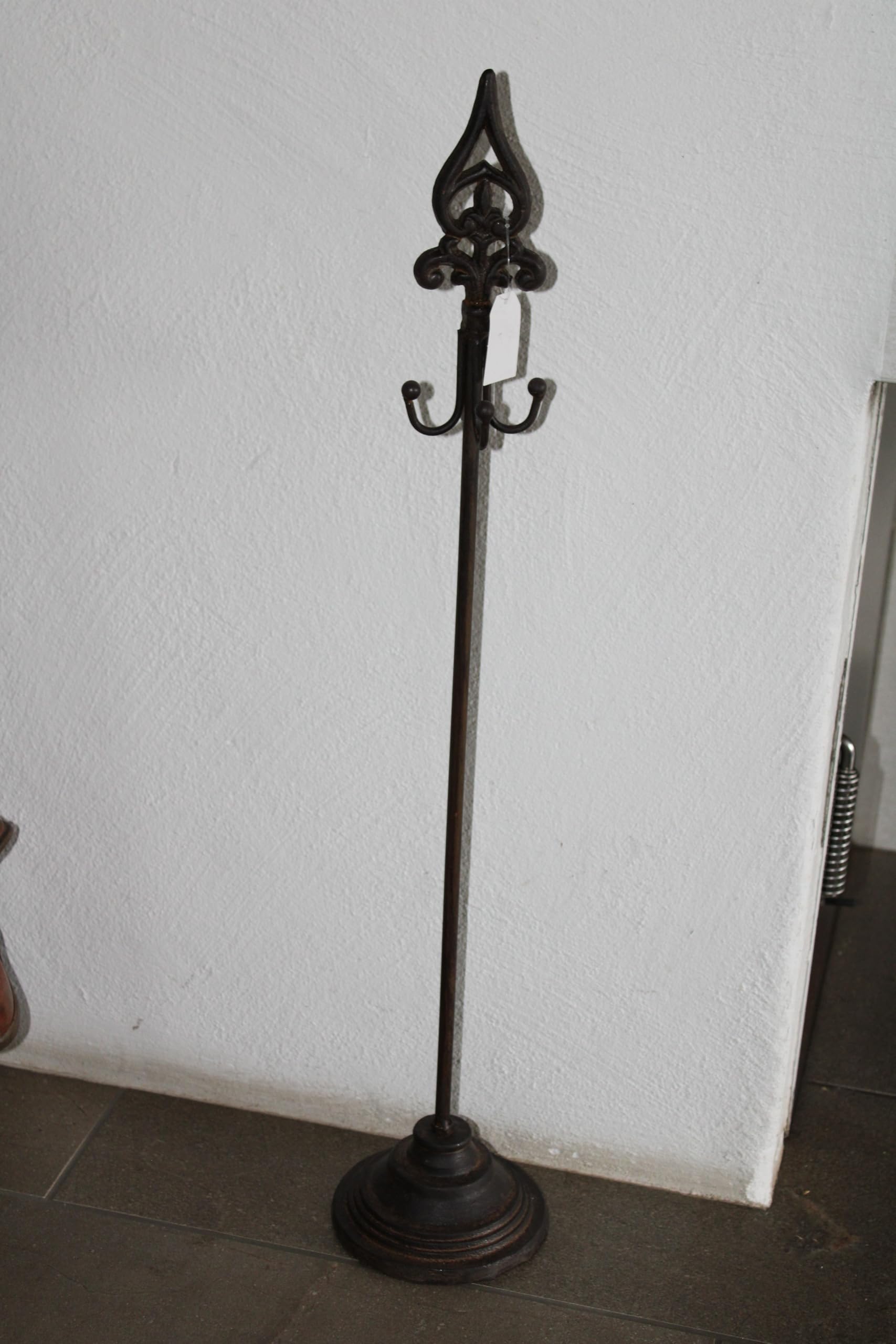 Kranzhalter aus Metall mit 4 Haken, dunkelbraun, shabby-chic, H 75 cm