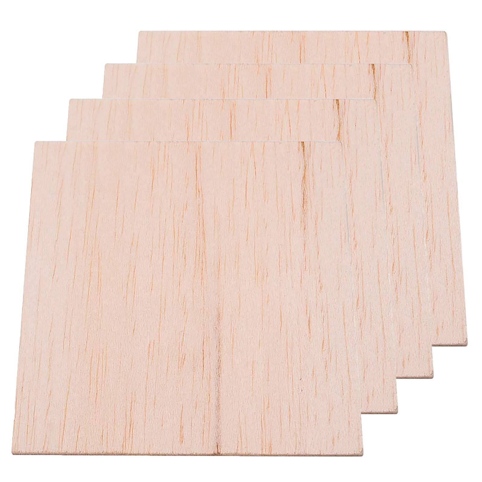 GUEESPlywood Sheets Rectangle 4Pcs 450x300mm for Pyrography Craft Painting Engraved Stenciling Home Decor,5mm