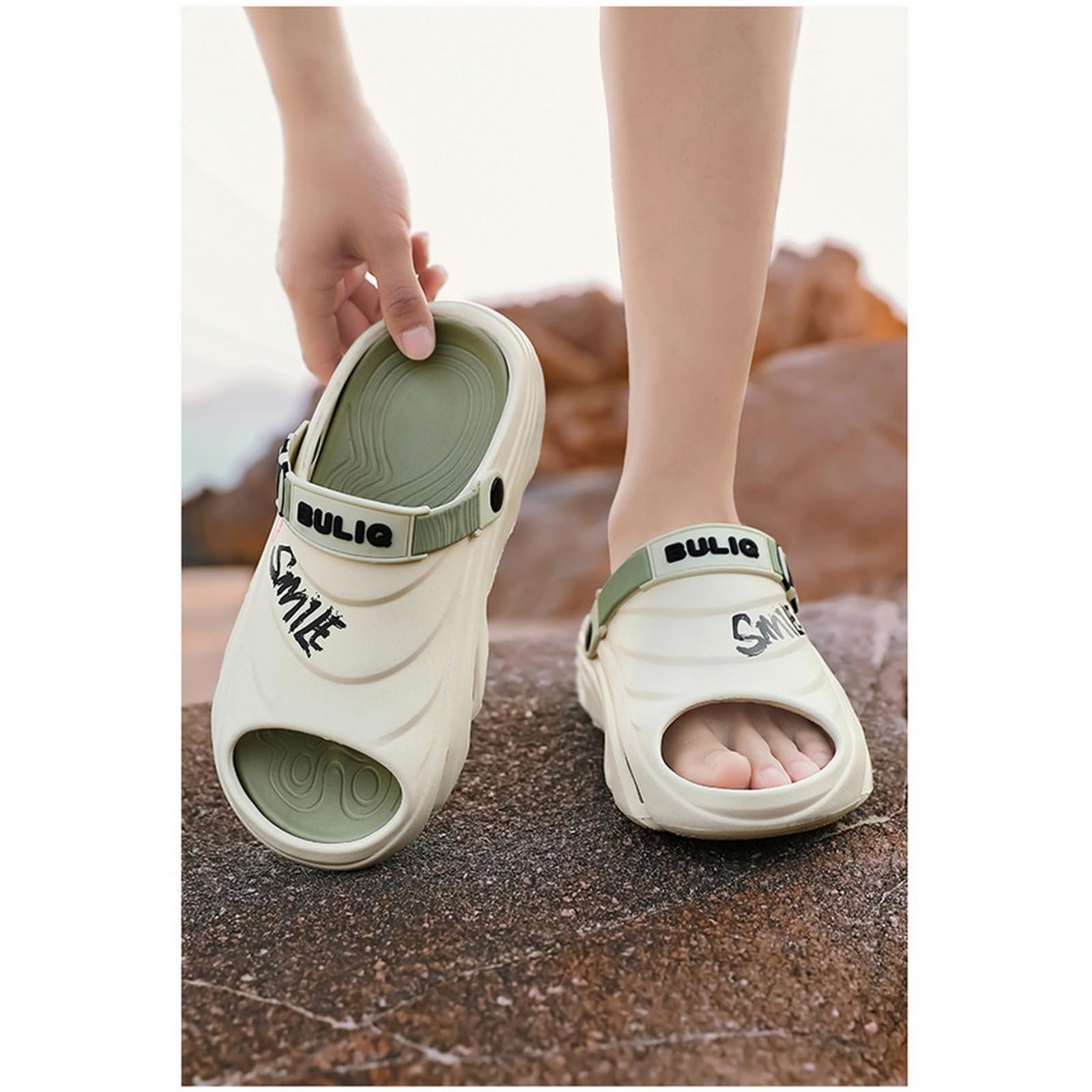 Ciabatte Uomo Donna Estive Pantofole da Uomo, Abbigliamento Estivo Esterno, Sandali Spiaggia Antiscivolo Resistenti agli Odori-Nero Grigio-44-45