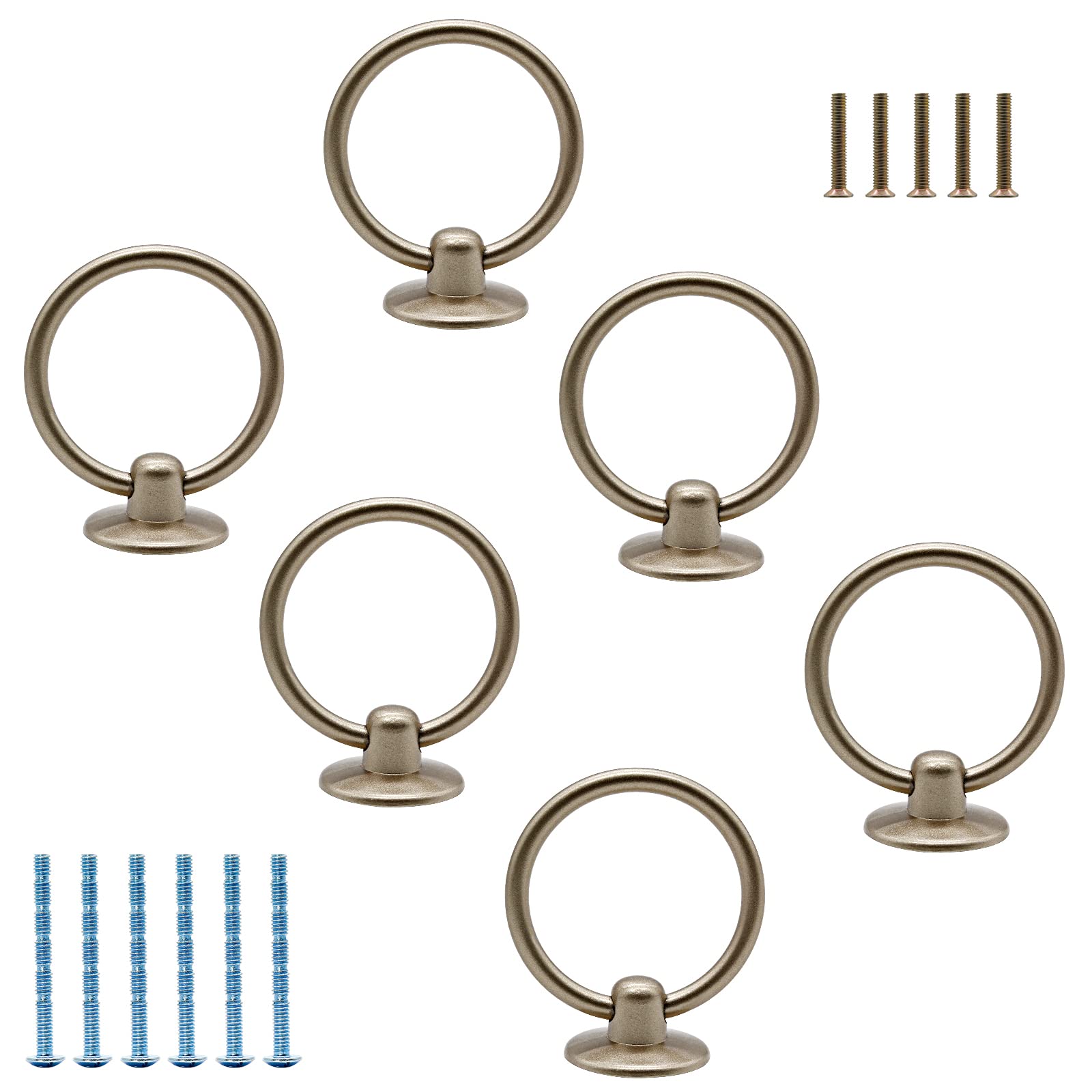 Luomorgo 12 Pcs Antique Bronze Ring Pull Handle Knobs