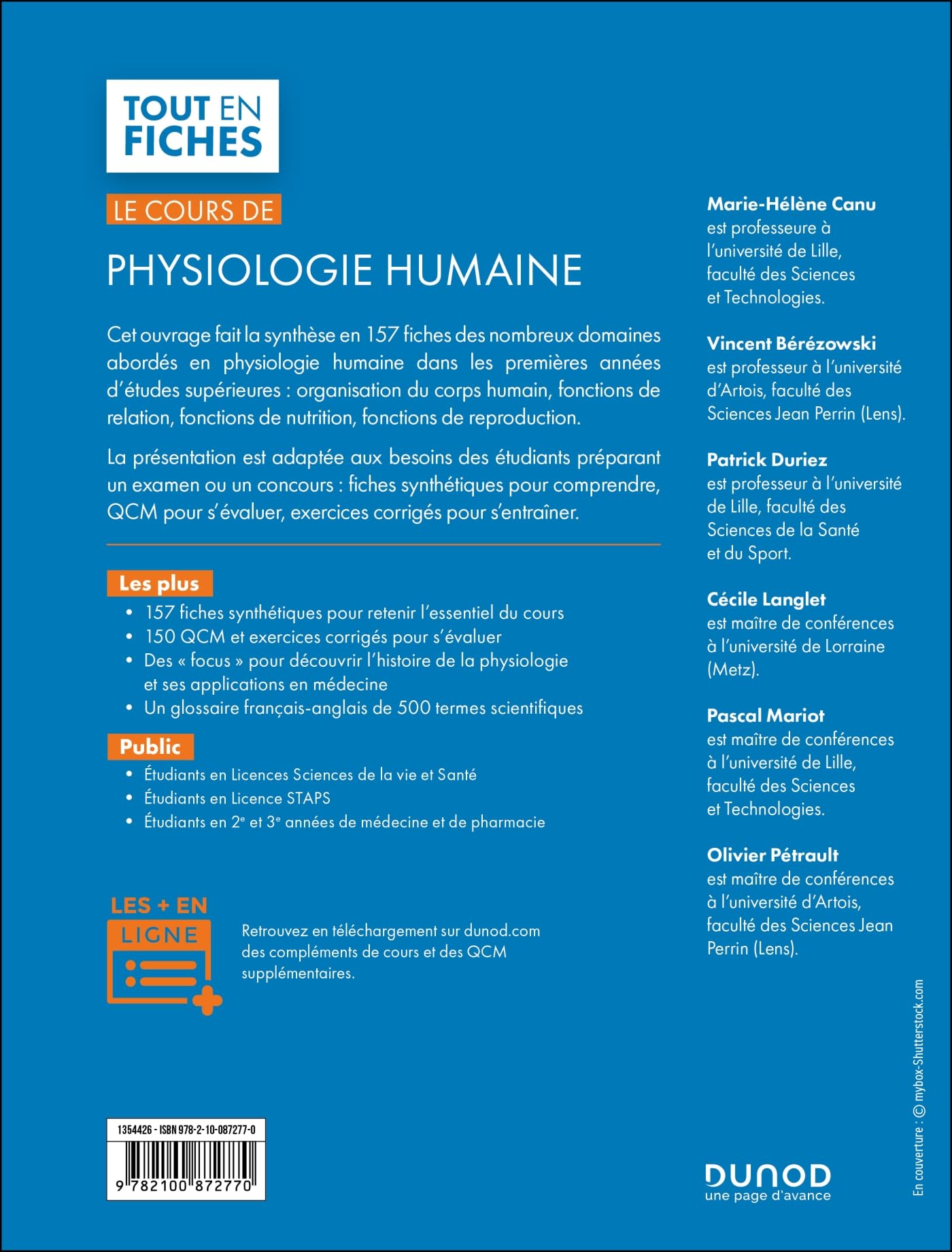 Le cours de physiologie humaine - 3e éd.: 157 fiches de cours, 150 QCM et exercices corrigés
