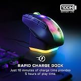 Turtle Beach Kone XP Air - Mouse da gioco wireless RGB ergonomico personalizzabile, sensore ottico a 19K DPI, 100 ore di batteria e base di ricarica - Nero - 4