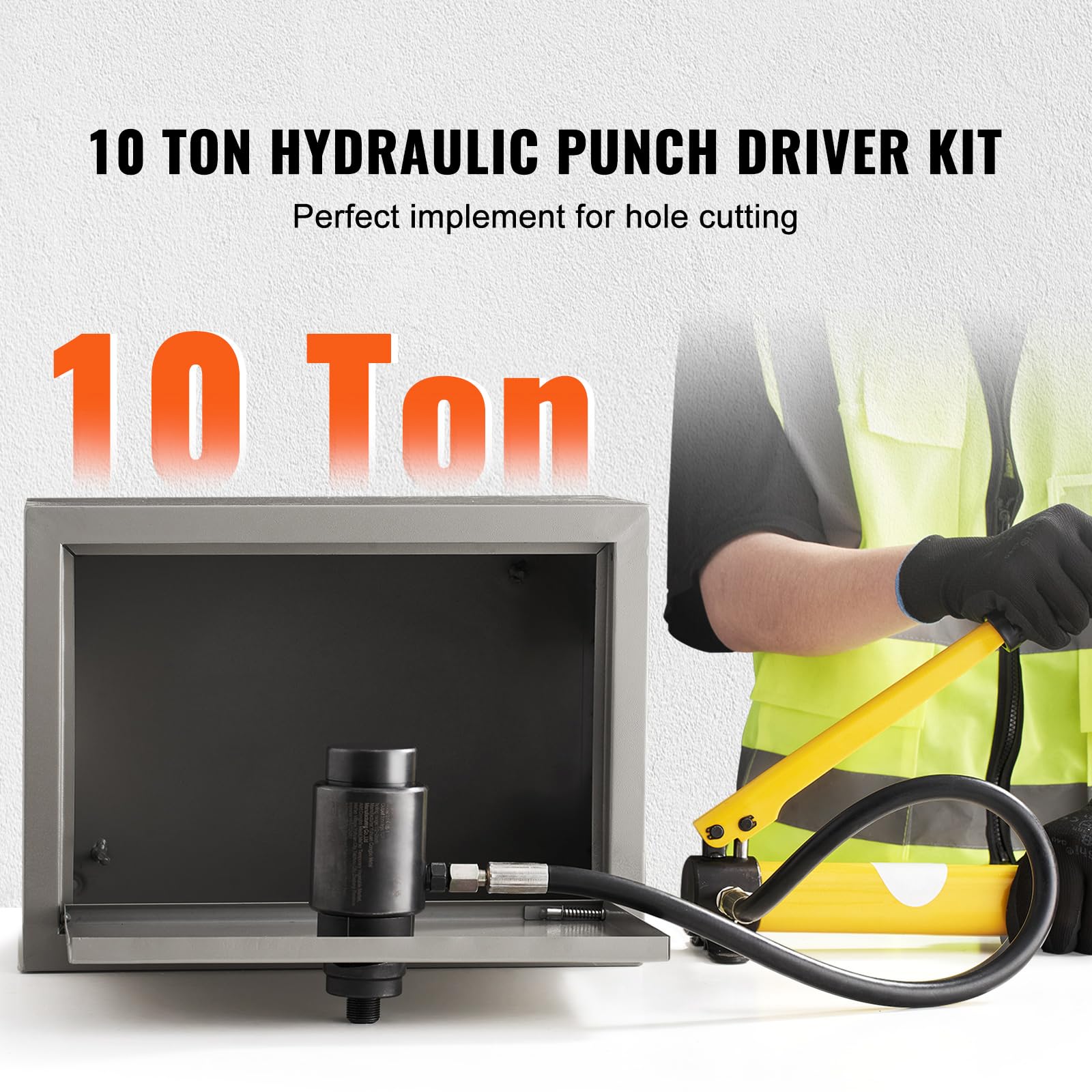 Happybuy Hydraulic Knockout Punch Kit - Your Ultimate Hole Cutting Solution. 10 Ton Power for Precision Cuts from 1/2