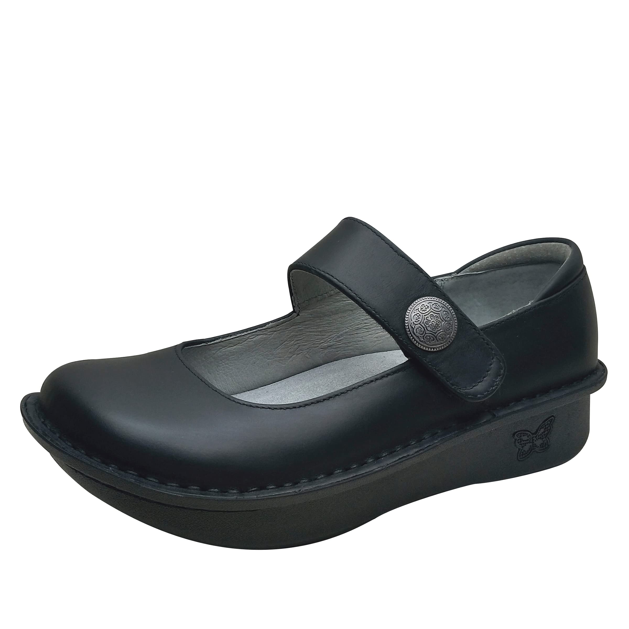 Alegria Women's Paloma Mary Jane Nurse Shoe Clogs Comfort Leather Oiled Black 9 M US