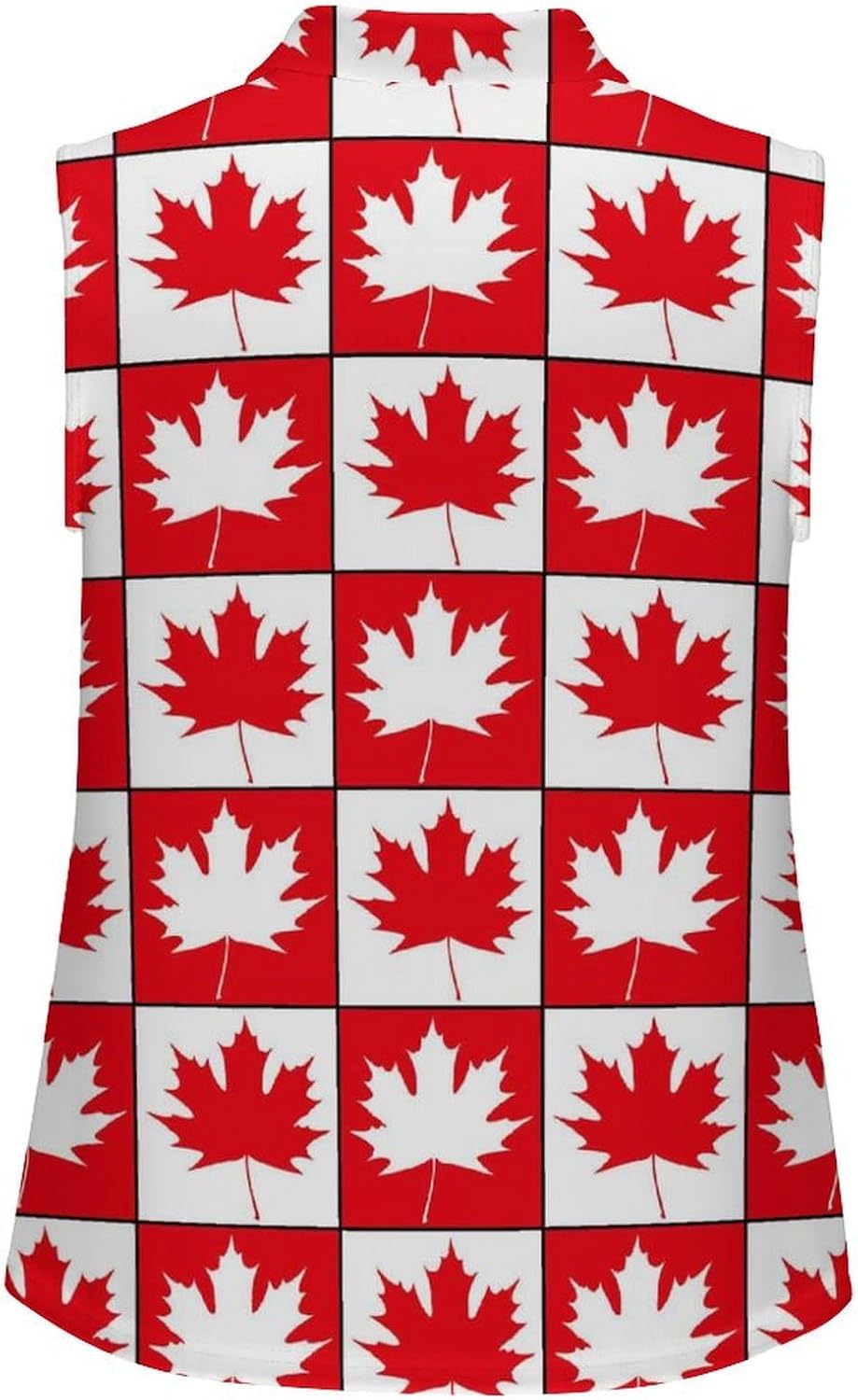 Canada Day Maple Leaf Women's Sleeveless Golf Polo Shirts Athletic Tank Tops
