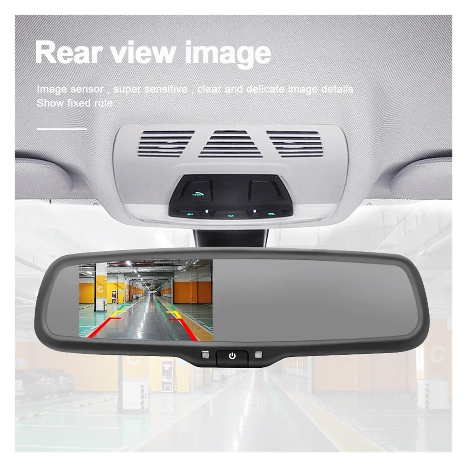 Camara Marcha Atras con Soporte Especial para Automóvil, Espejo Retrovisor De Marcha Atrás HD, Pantalla LCD TFT AHD De 4,3 Pulgadas para Automóvil