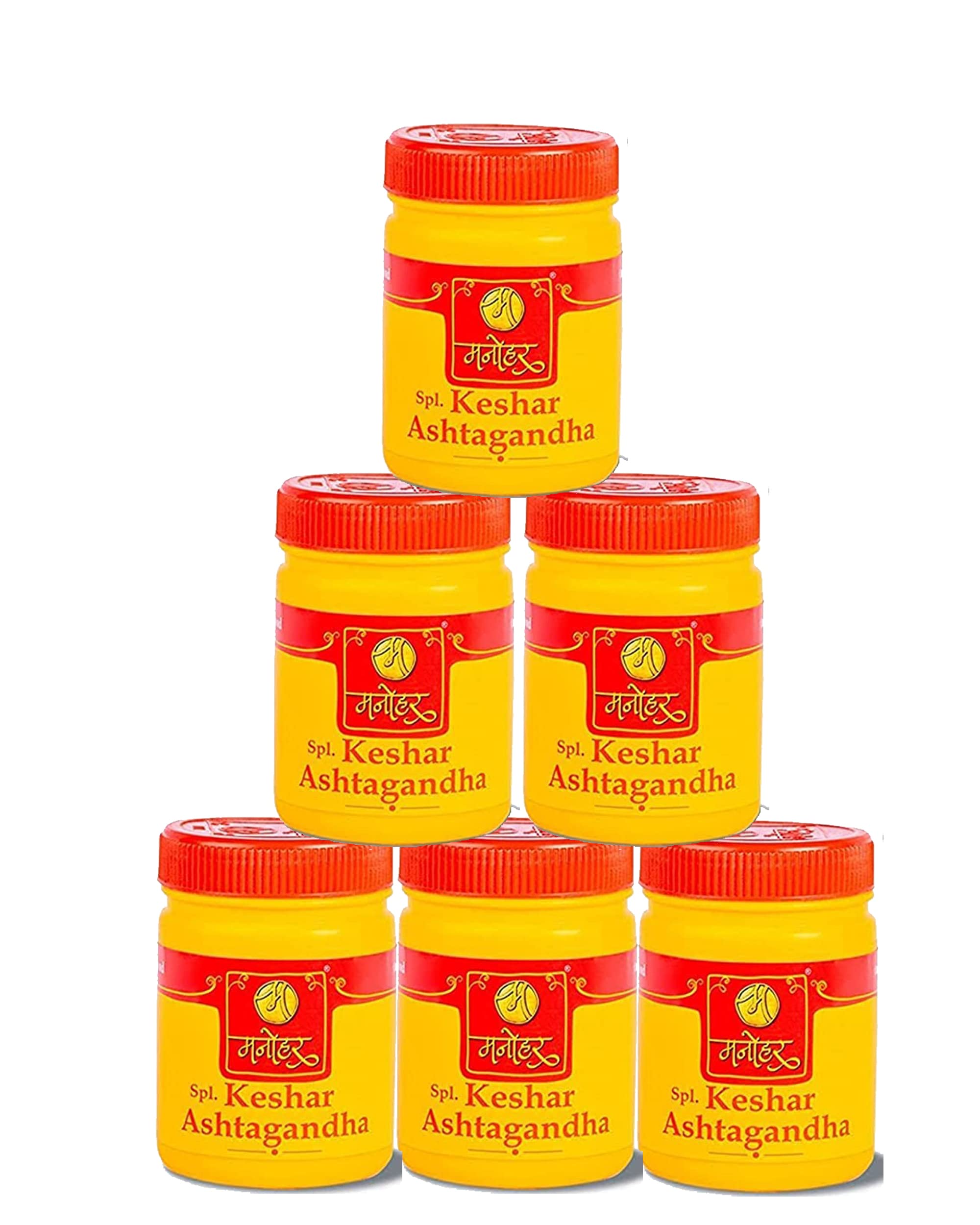 MAHAVIR PERFUMERS Manohar Sp Keshar Ashtagandha Powder 100 Gms Pack Of 6 Total 600 Gms (Available In More Variants) (Kesar Ashtagandh Pack Of 6 And 100 Gms Each)