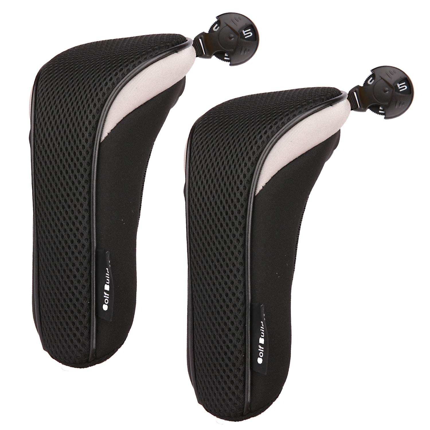 Golf Builder 2pcs/Set Golf Club Hybrid Head Covers Utility UT Cover with Interchangeable Number Tag