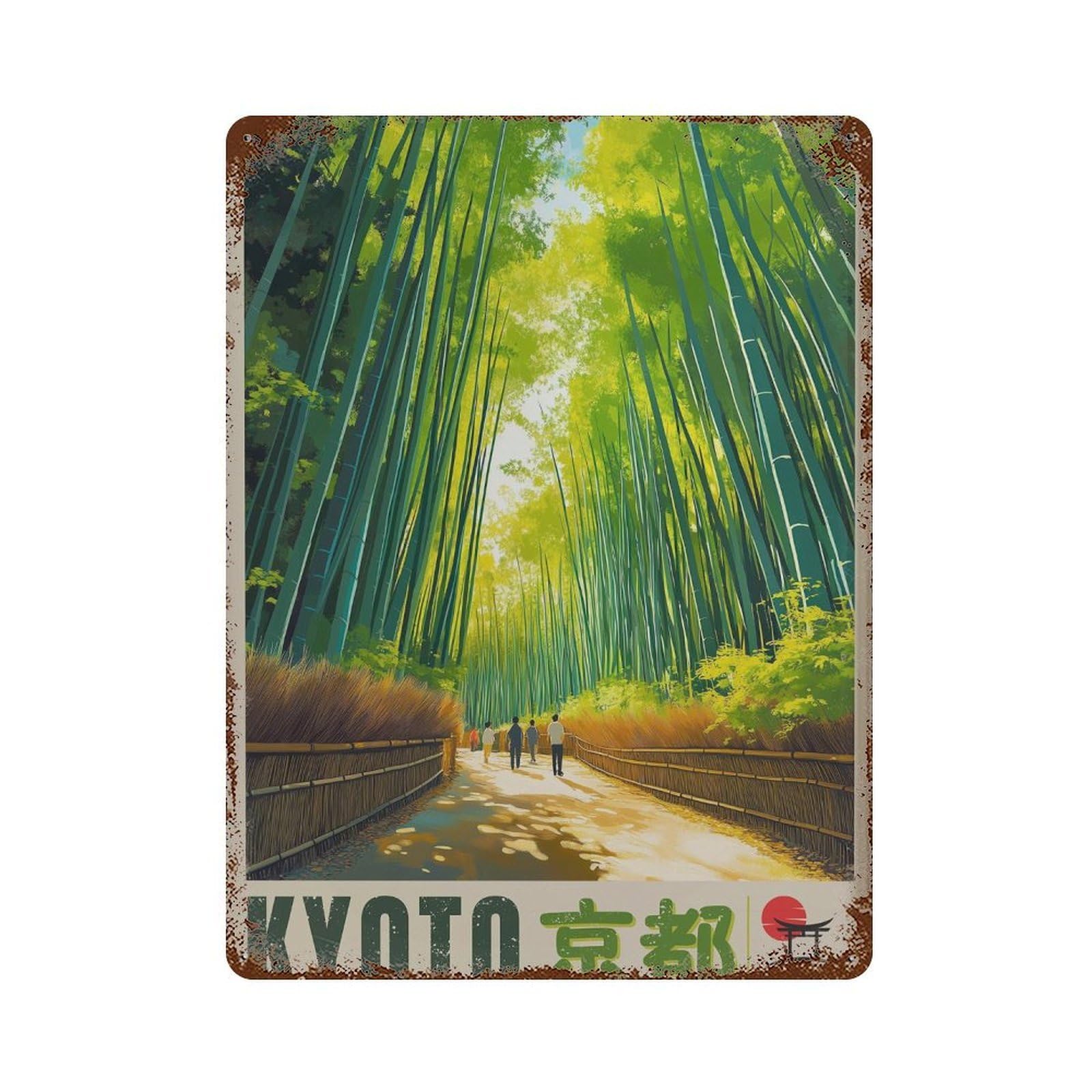 xiaoxiaoshen Arashiyama Bamboo Forest Kyoto Japan Travel (2) Wall Decor Art Metal Tin Poster Modern Home Decor Art Home Bar Shop Decorations Vintage Sign 40x30cm
