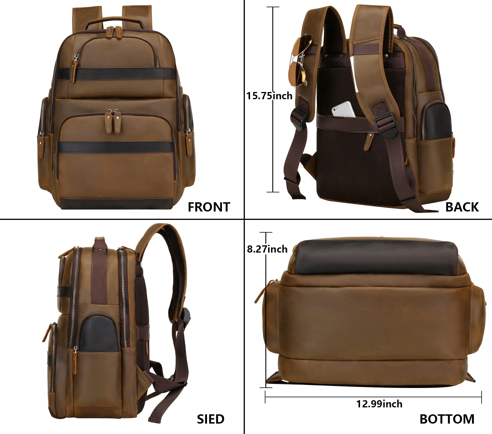 Amazon.com: UBANT: LEATHER BACKPACKS