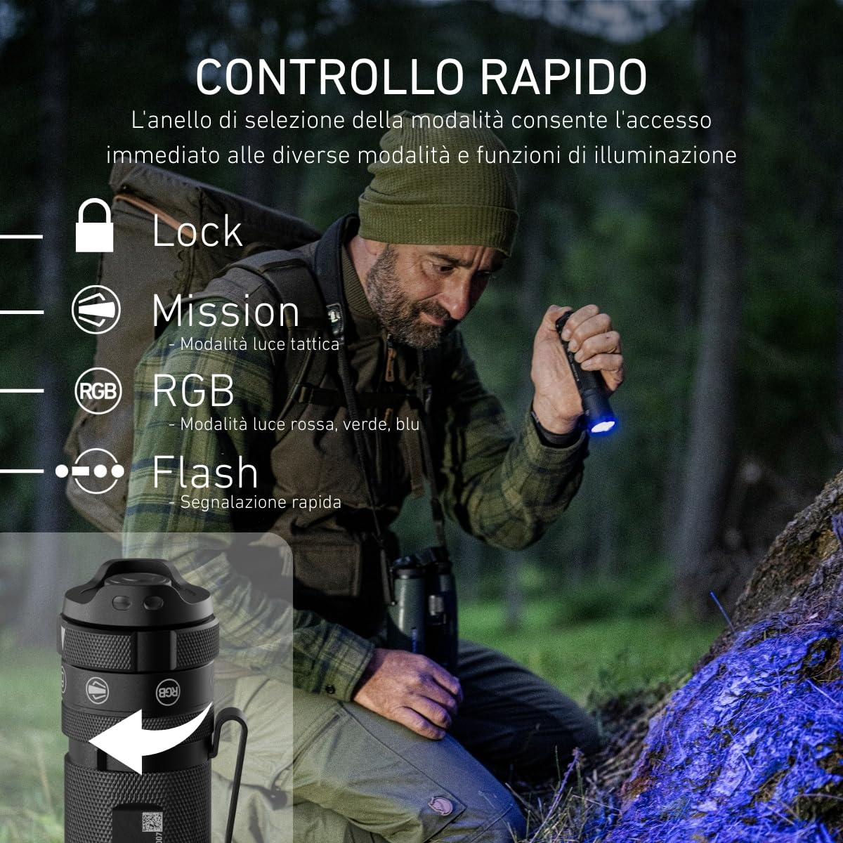 Ledlenser TAC7R Torcia Tattica Ricaricabile, 3200lm, RGB e Strobo, IP68 | Portata 370m, tecnologia multi-lente, autonomia 15h, USB-C, ideale per polizia, sicurezza ed esercito