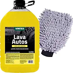 Luva Microfibra Para Lavar Carro Moto + Shampoo Neutro Lava Autos Vonixx Vintex 5L