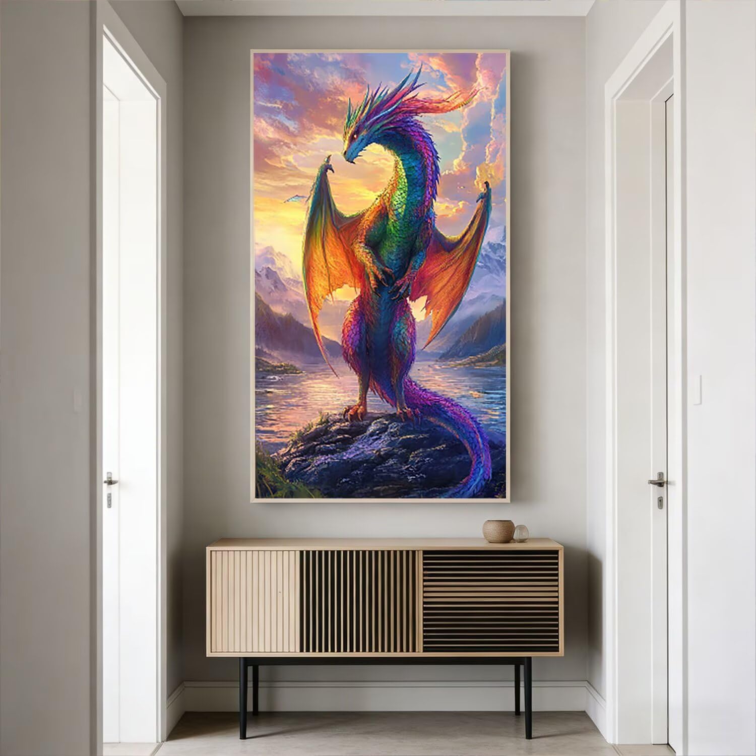 Malowanie według numerów dla dorosłych, kompletny zestaw DIY akrylowe kolorowanki na płótnie 75 x 150 cm, obrazy i pędzle w zestawie, kreatywna aktywność ręczna dla początkujących, dekoracja ścienna