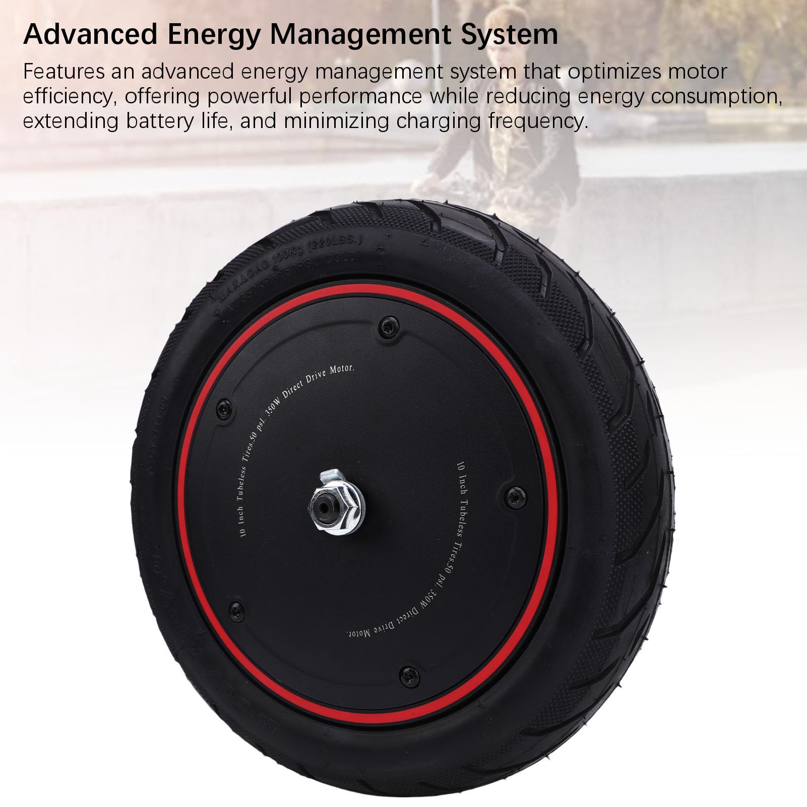 Roue de Moteur de Moyeu de Trottinette Électrique pour Xiaomi 4 Pro, 36V 350W Moteur à Entraînement de Roue Avant de Scooter Électrique de 10 Pouces Silencieux