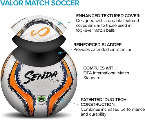 Miniatura 2 de SENDA Balón de fútbol Valor Premium, certificado de comercio justo