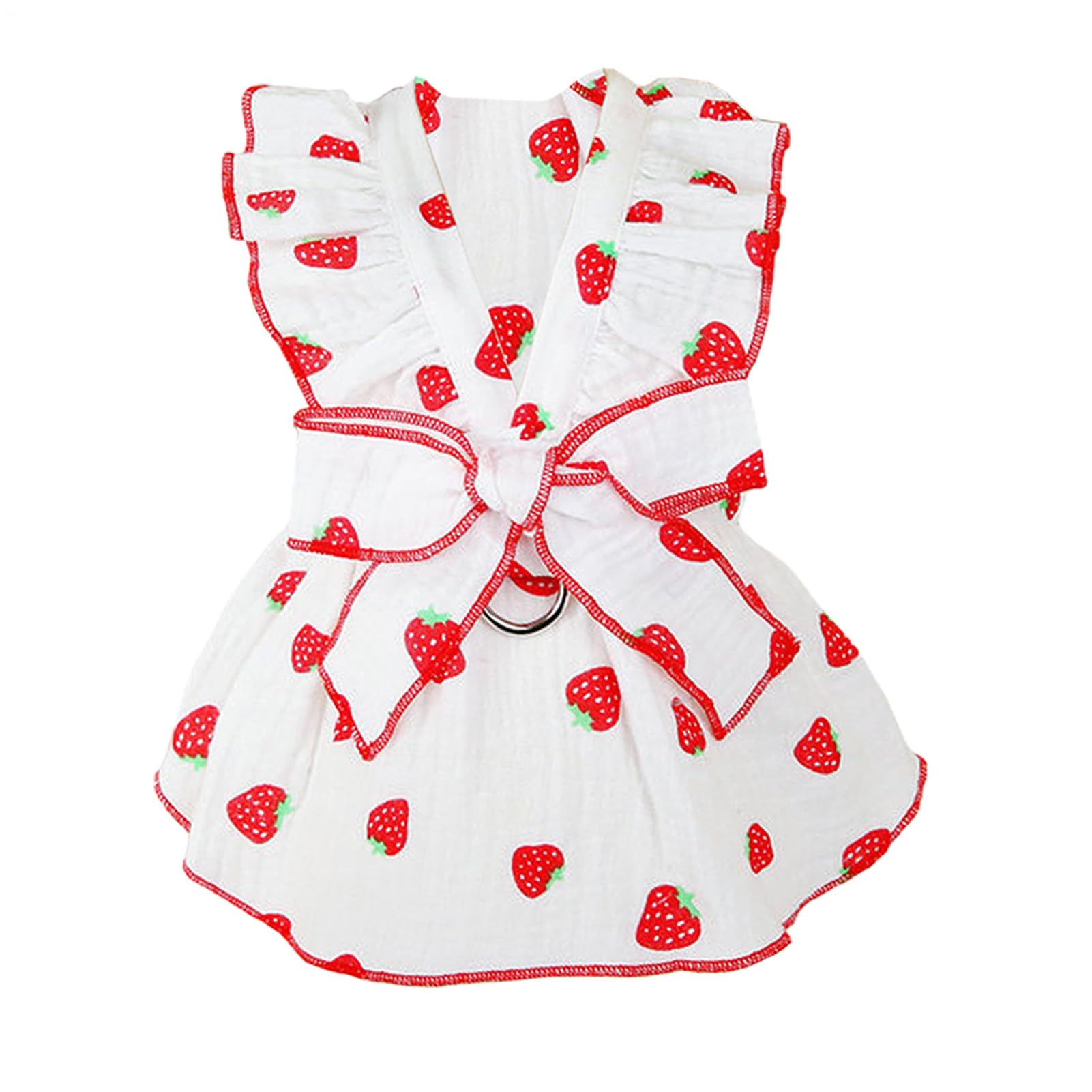 Dog Dress Bow Harness | Cute Floral Female Dog Dresses | Breathable Bow Tie Dress With Drawstring Buckle For Small Cats Girl Puppy