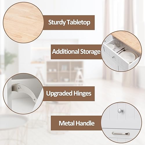 Miniatura 6 de AHB Bote de basura abatible de 13 galones, armario de basura oculto para cocina, armario de reciclaje independiente con cajones escondidos, bote de