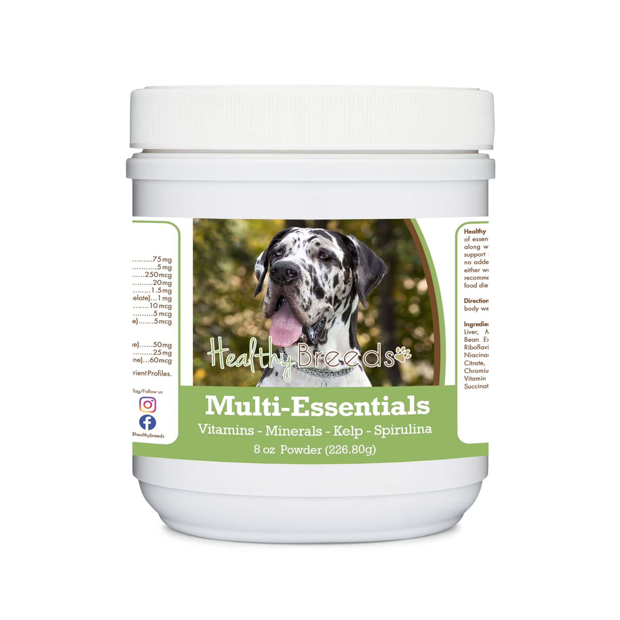 Healthy Breeds Great Dane, Harlequin, Multi-Essentials Powder for Dogs - an Ideal Supplement of Vitamins, Minerals &amp; Antioxidants for Your Dog - 8 oz