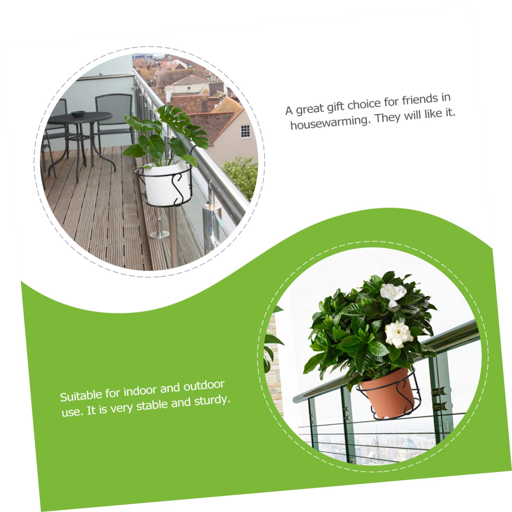 HANABASS 2 Stück Hängender Blumenbehälter für Balkon Robuster Blumentopf für Drinnen und Draußen Stabiler Pflanzgefäßhalter für Pflanzen Vielseitig Einsetzbar Wohnräumen und