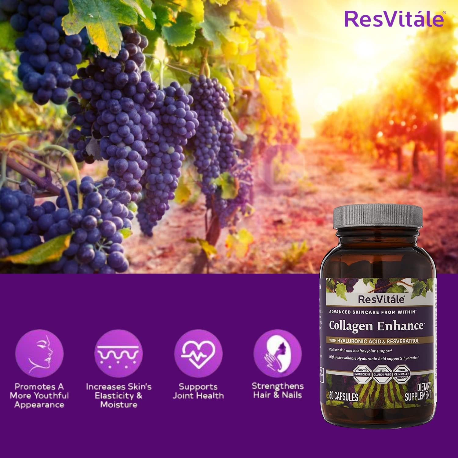 Buy ResVitle Hydrolyzed Collagen Booster Supplement Collagen Repair