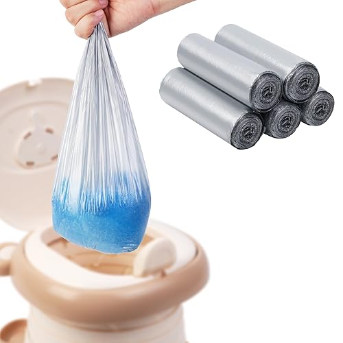 Potty Liners for Portable Toilet 75-count, 16.2"*15.8" Universal-Fit Travel Bags,