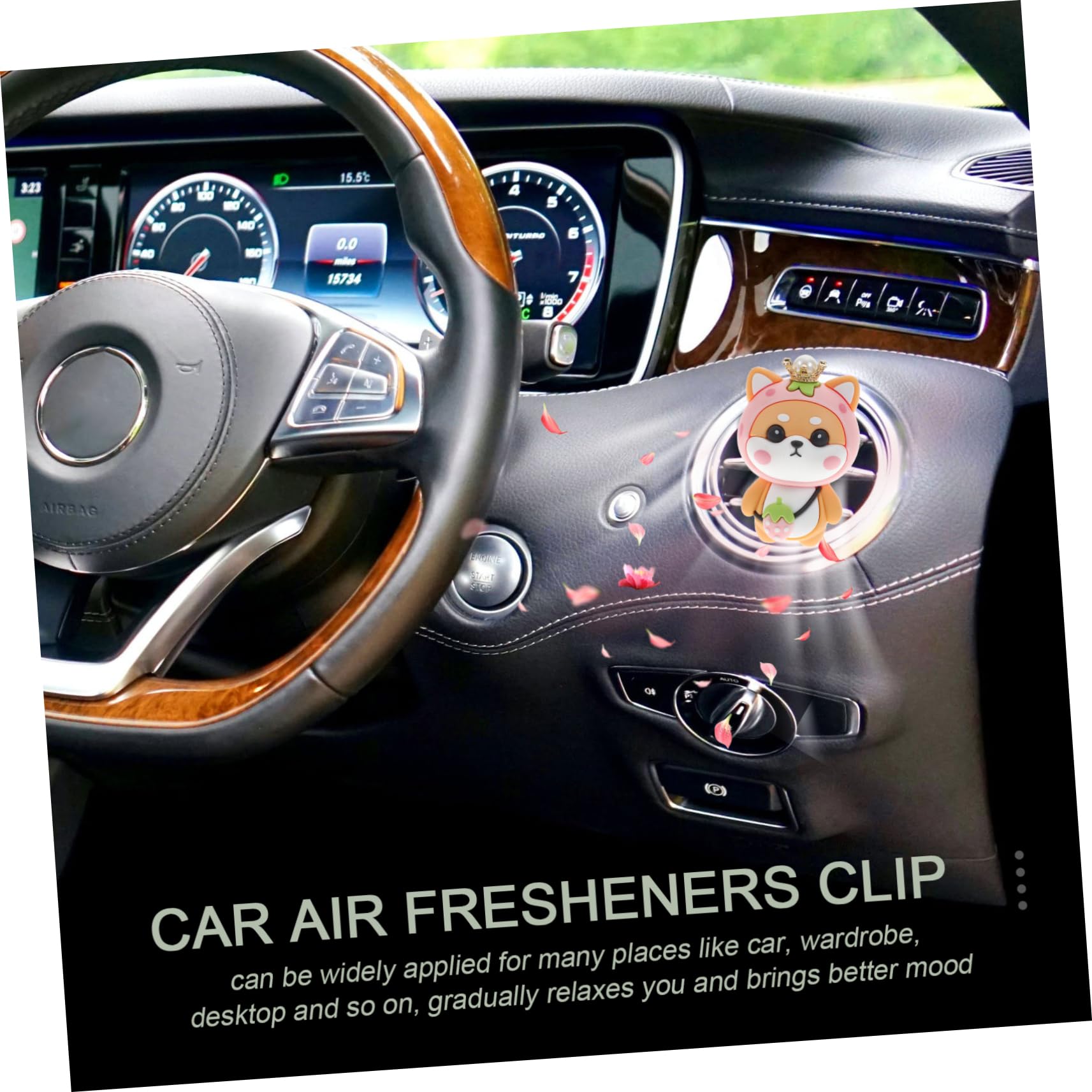 SOLUSTRE 3pezzi Profumatore Auto Clip Con Design Di Cagnolino Decorazione Per Ventilazione Leggera e Resistente Per Auto Ufficio e Casa Copre Odori Sgradevoli e Rinfresca