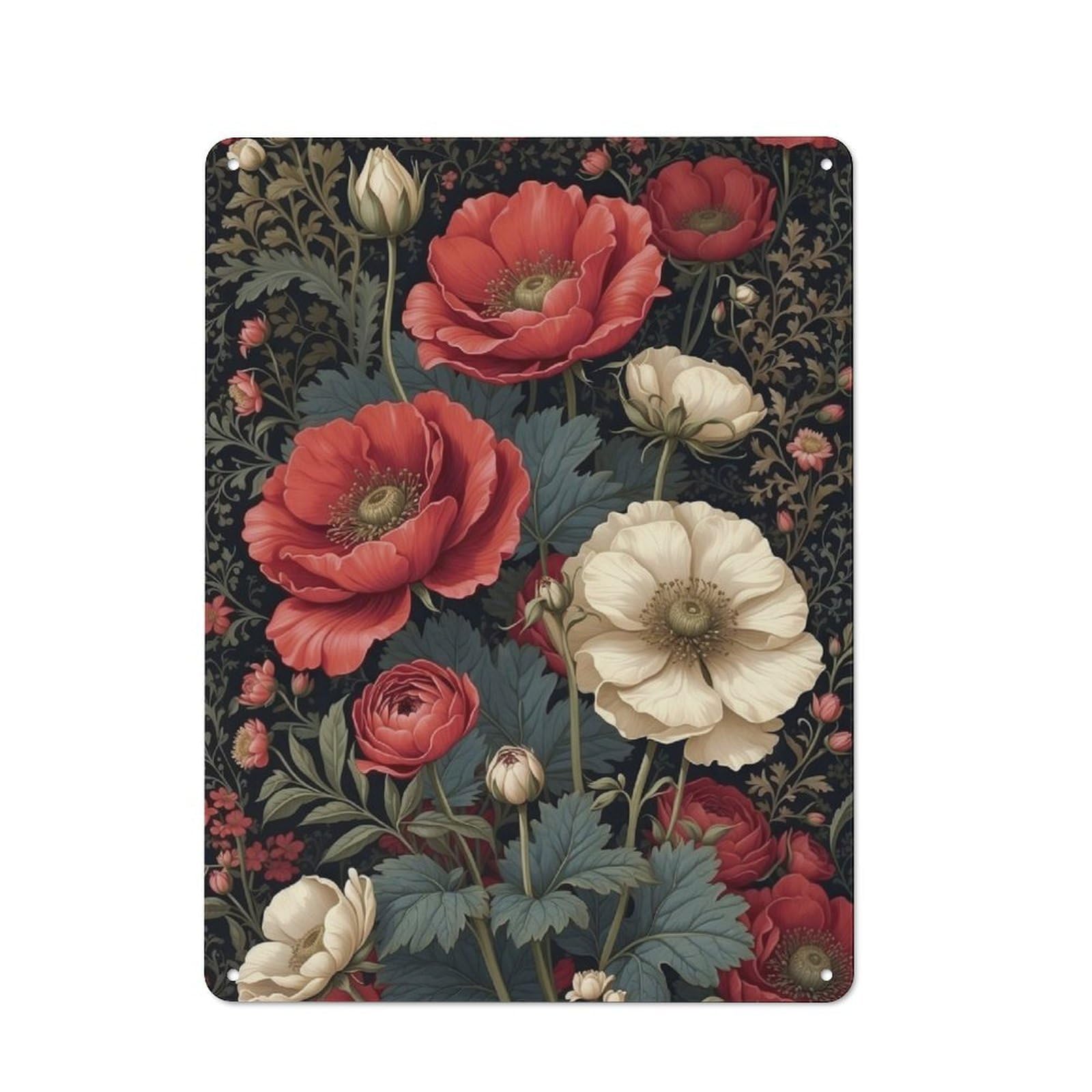 Junmoney Eternal Poppy Elegance Metal Plaque 40X30cm With For Garage Wall, Retro Decor, For Garage Decor Collectors Refreshing A Room In Autumn