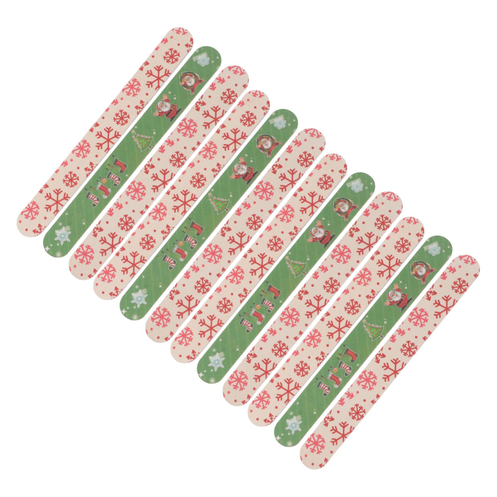 WOONEKY Lot De 12 Limes à Ongles De Noël, Format Moyen, Grain Fin Et Moyen, Pour Manucure Et Pédicure, Adapté Aux Femmes Et Débutantes, Usage à Domicile Et Salon, Design Festif Noël