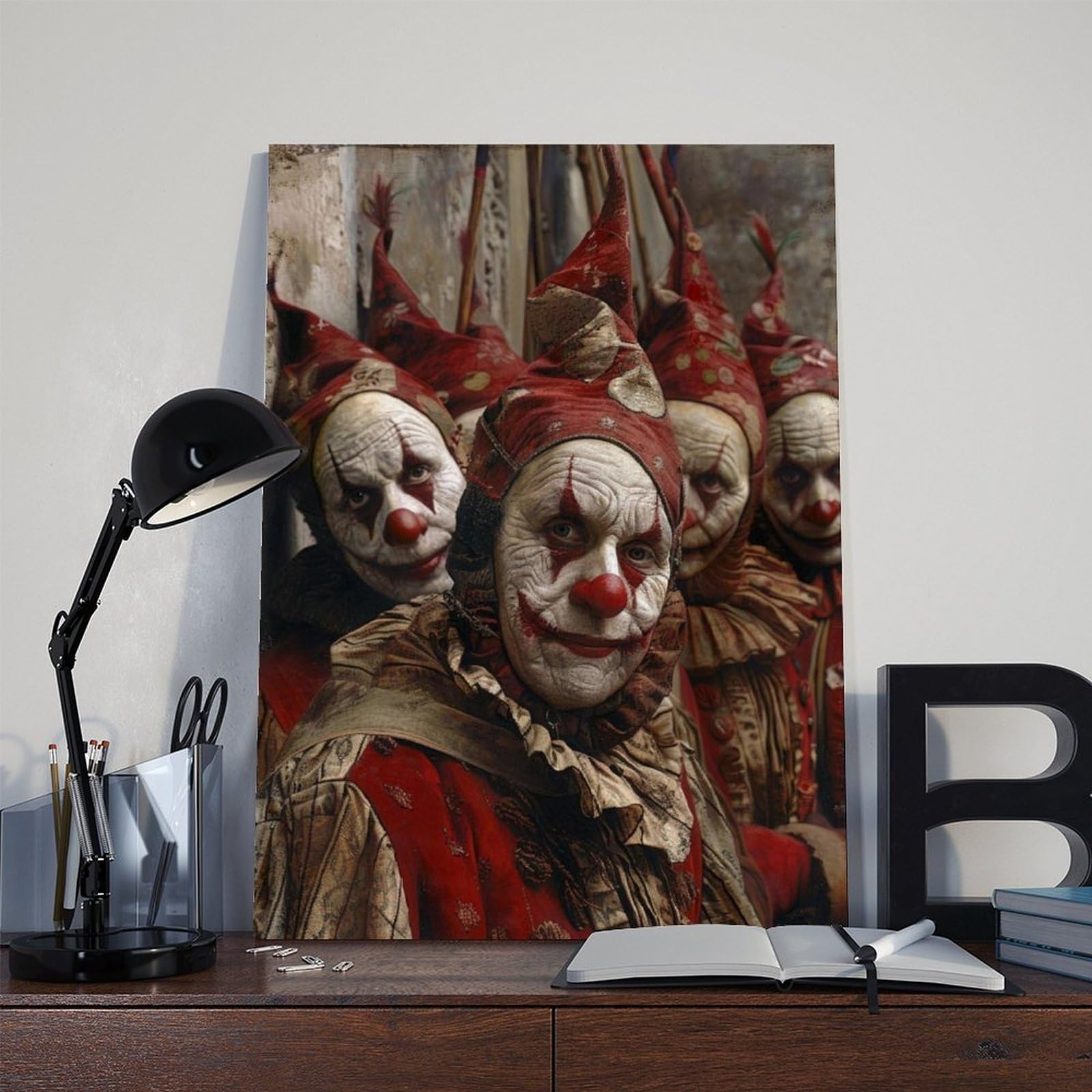 WJWART Poster su tela originale Commedia Dell, decorazione per camera da letto, paesaggio decorativo, idea regalo, 60 x 90 cm