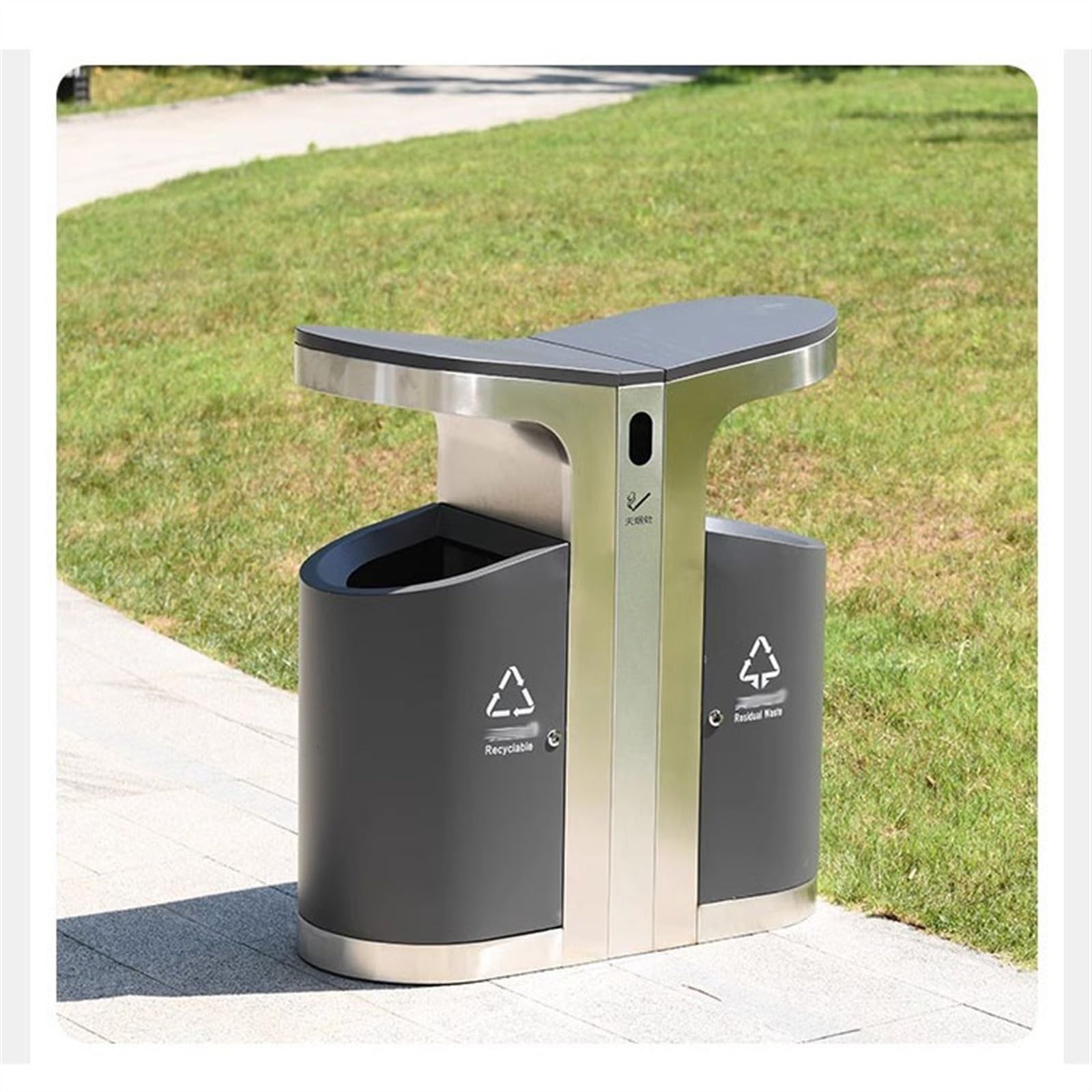 Contenedor de basura para exteriores Contenedor de basura para ciudad Contenedores para exteriores Acero inoxidable Comercial Gran capacidad Contenedores de residuos clasificados para calles municipa