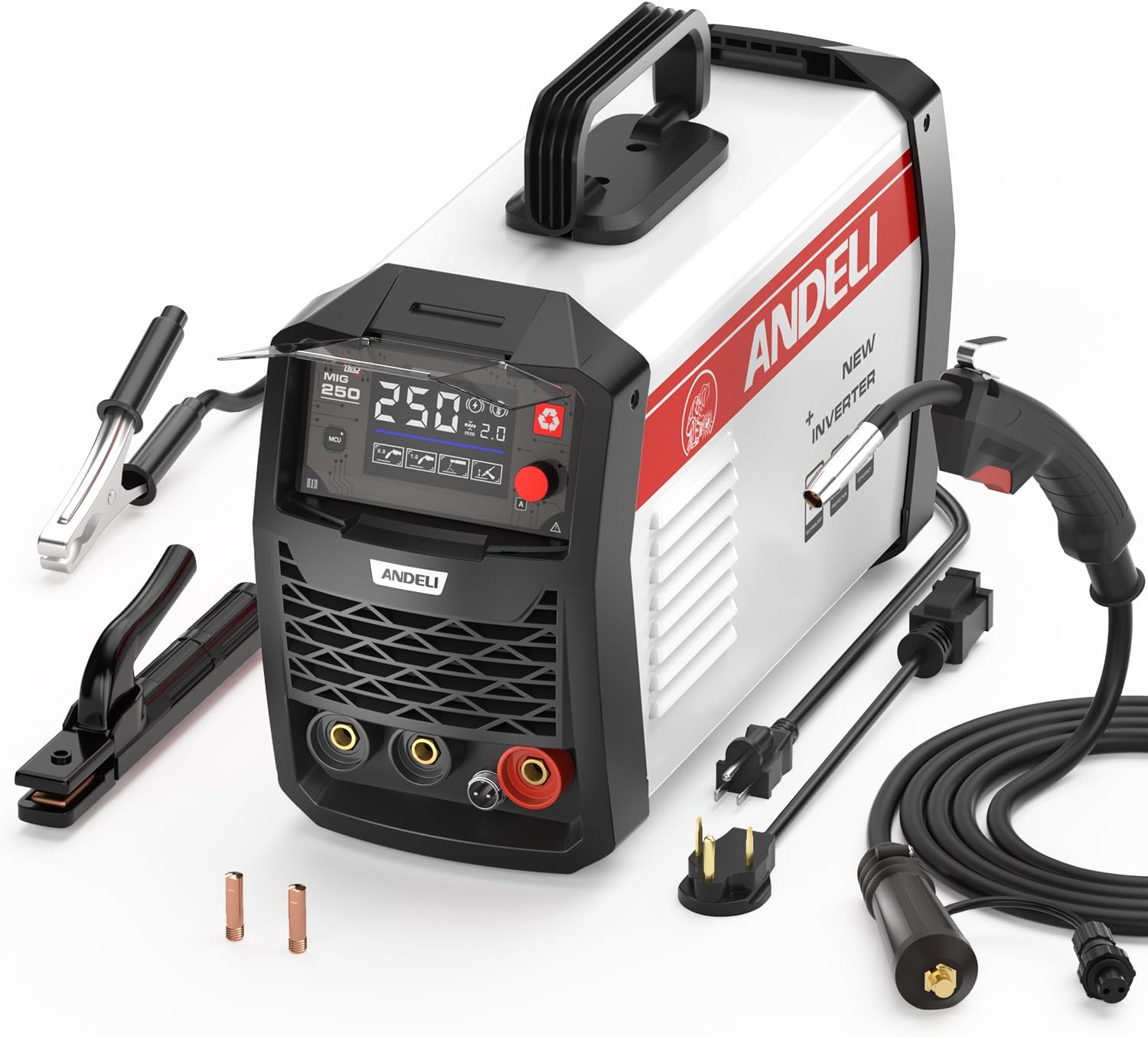 ANDELI Welding Machine 3 in 1 with LED Digital Display,135A 110V/220V Flux Core Welder,MIG Lift TIG MMA Gasless MIG Welder,Stick Arc Portable Multiprocess Welder Machine