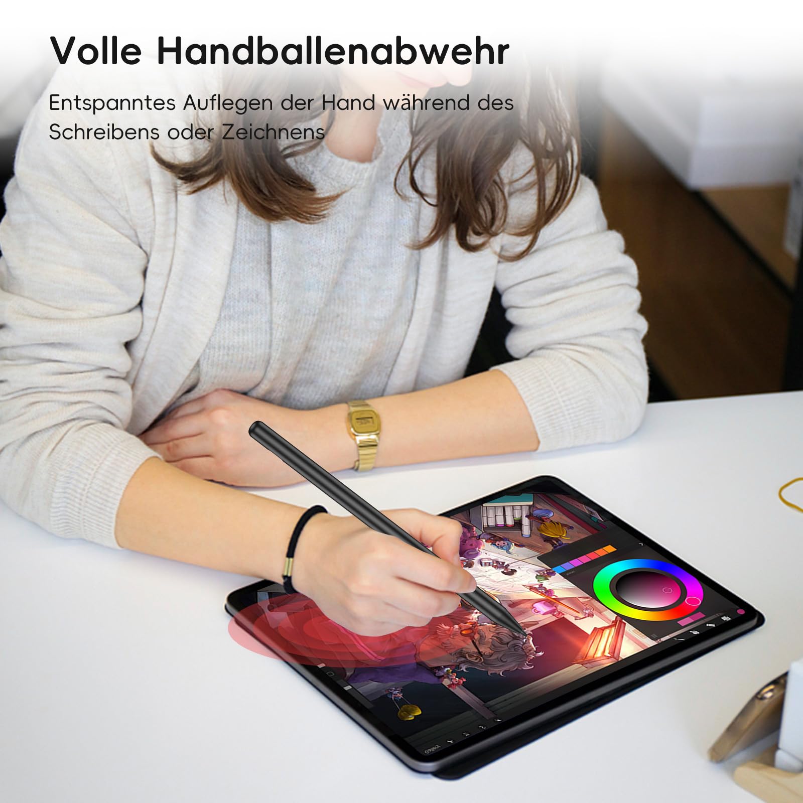Stylet pour Surface, Stylet Stylus avec Une autonomie de 2500 Heures pour Microsoft Surface Pro 11 X/9/8/7/6/5/4/3, Surface Go/Book/Laptop/Studio/Duo 1/2/3/4, sensibilité à la Pression de 1024