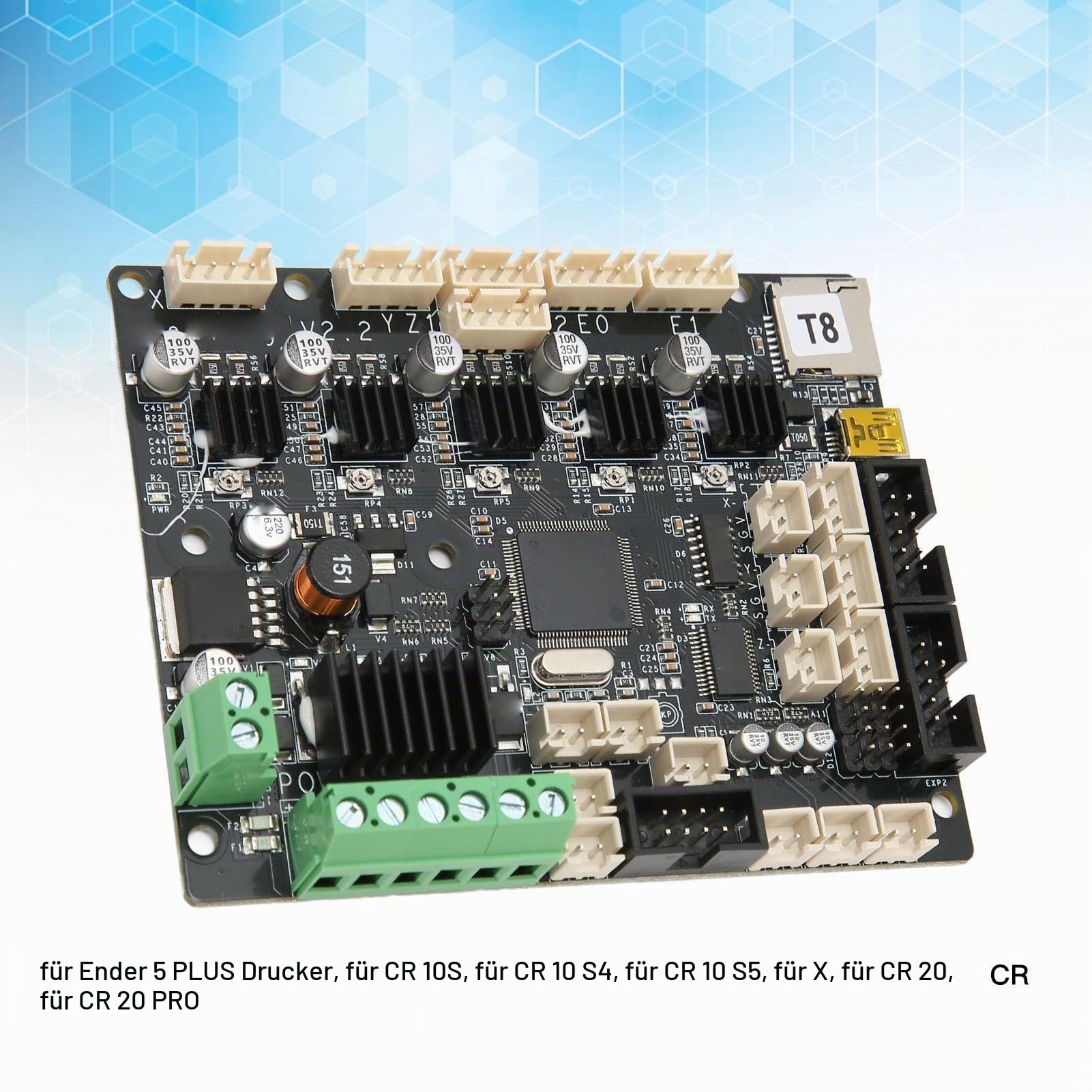 Ender 5 Plus Drucker CR 10 S5 CR X 20 Pro Hauptkarte Stille Ersatz, Rauschreduzierung nach Schritt - STTTMC2208, für Kaputte Steuerkarten, PCB -Material